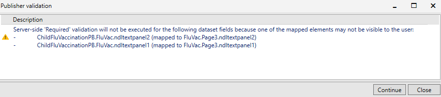 Picture showing a Validation Error.